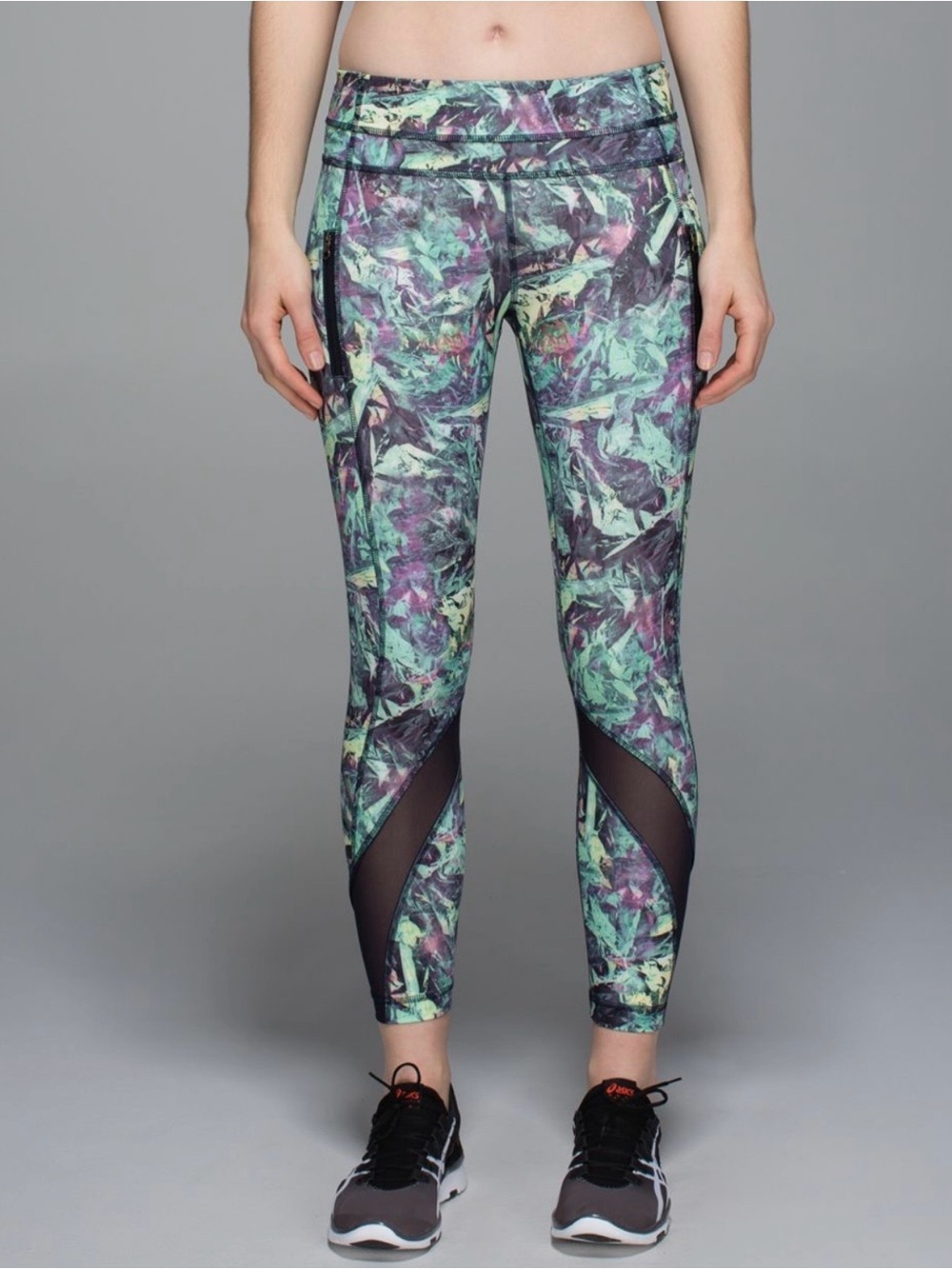 lululemon athletica Inspire Tight II Abstract Print Mesh-Panel Leggings 6 EUC